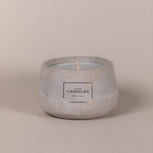 נר ציטרונלה קערת בטון מעוגלת